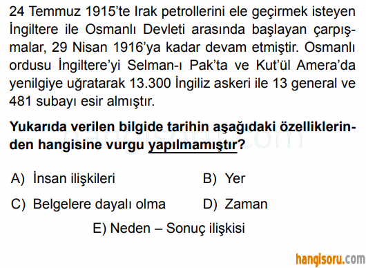 YKS Tarih Bilimi Testi Çöz - Test Çöz