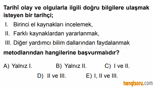 YKS Tarih Bilimi Testi Çöz - Test Çöz