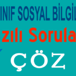 4. Sınıf Sosyal Bilgiler 1. Dönem 1. Yazılı Soruları Çöz