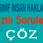 4. Sınıf İnsan Hakları 1. Dönem 1. Yazılı Soruları Çöz