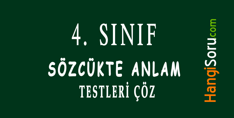 4. Sınıf Sözcükte Anlam